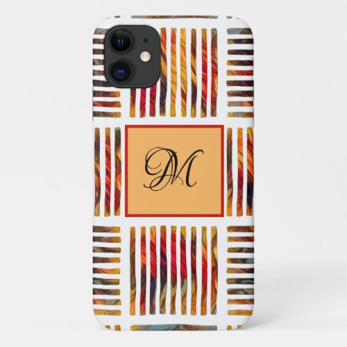 Multicolor Geometric Abstract Stripe Pattern iPhone 11 Case