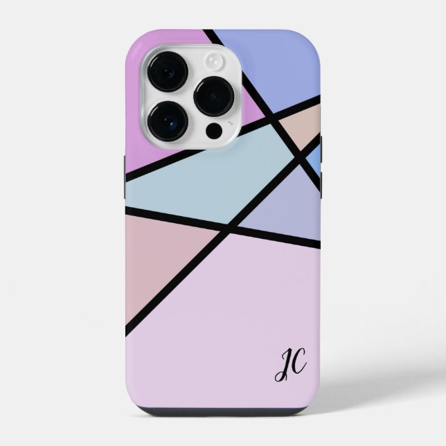 Multicolor Geometric Lines and Shapes Iphone Case (Back)