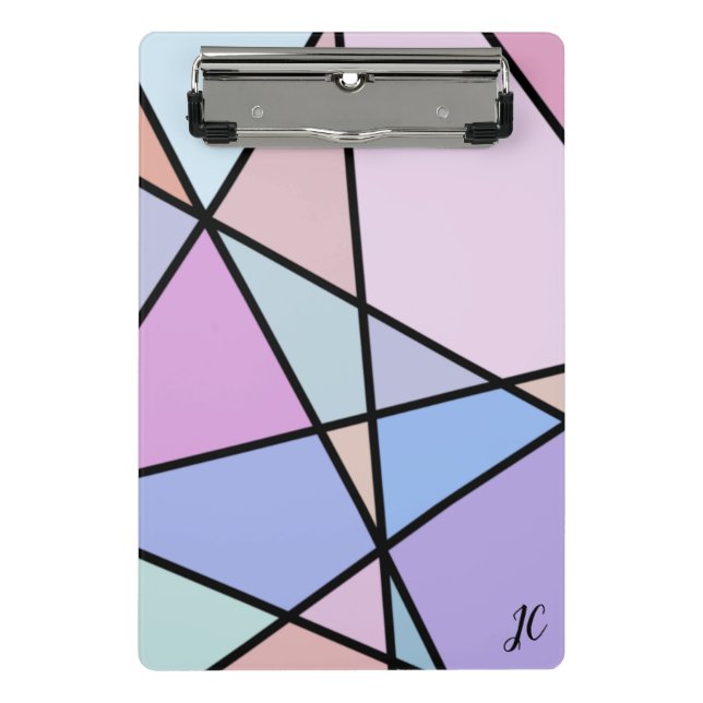 Multicolor Geometric Lines and Shapes Mini Clipboard (Front)