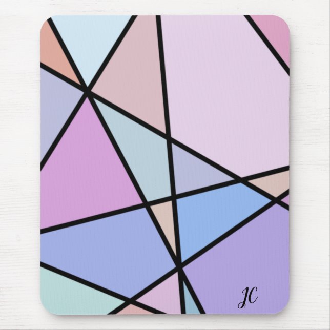 Multicolor Geometric Lines and Shapes Mouse Pad (Front)