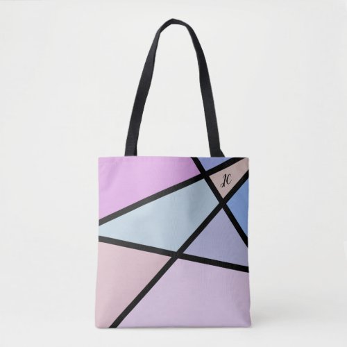 Multicolor Geometric Lines and Shapes Tote Bag