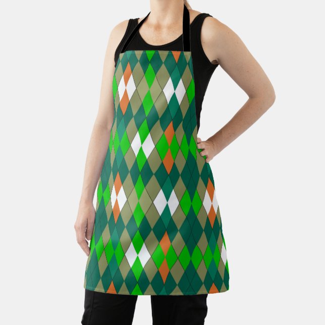 Multicolor geometric pattern rhombuses minimalism apron (Insitu)