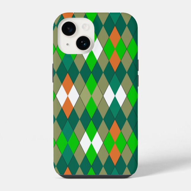 Multicolor geometric pattern rhombuses minimalism iphone case (Back)
