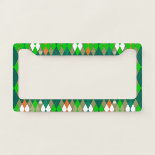 Multicolor geometric pattern rhombuses minimalism license plate frame