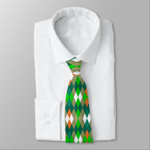 Multicolor geometric pattern rhombuses minimalism neck tie