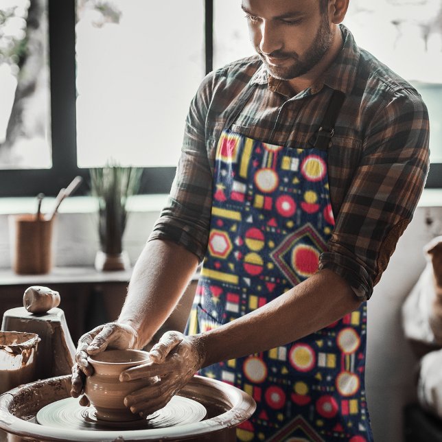 Multicolor Geometric Shapes Apron (Geometric shapes apron)