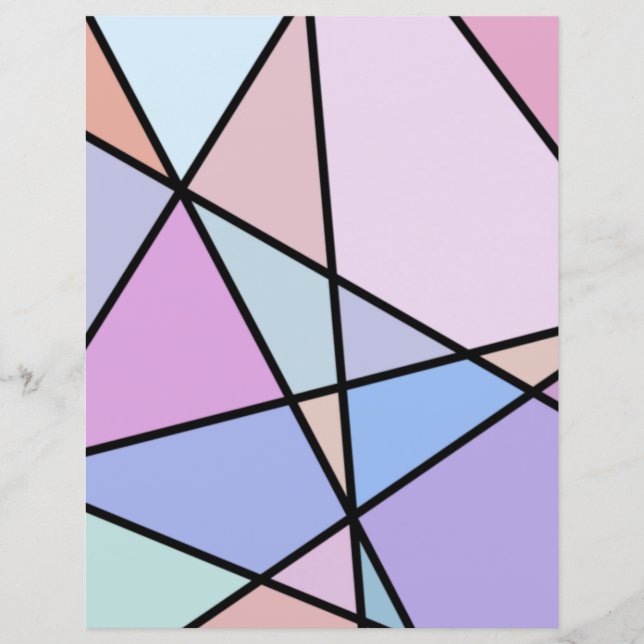Multicolor Geometric Shapes Scrapbook Paper (Front)