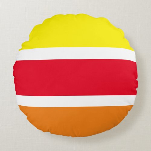 Multicolor geometric stripes pattern round pillow