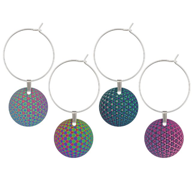 Multicolor Geometric Wine Charms (Staggered)