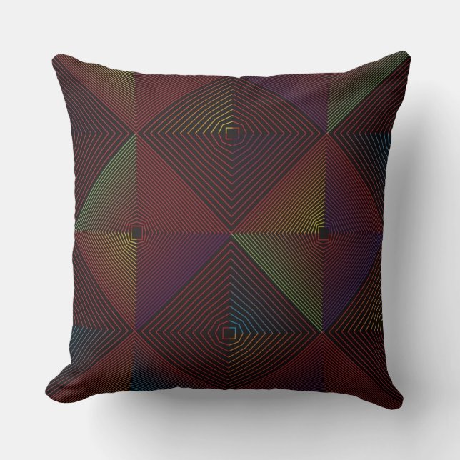 Multicolor Geometrical Throw Pillow (Front)