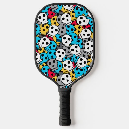 Multicolor Ghost Skulls Pickleball Paddle