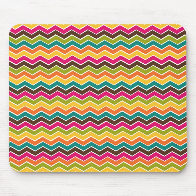 Multicolor girly chevron mouse pad (Front)