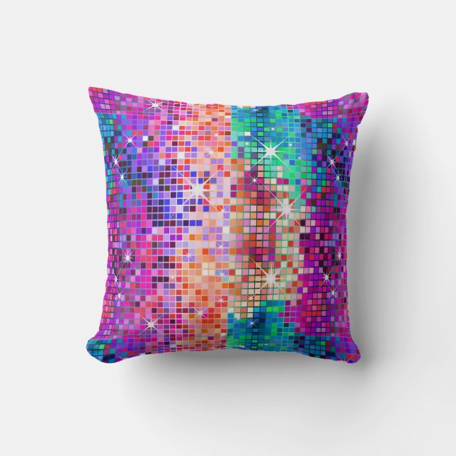 Multicolor Glitter And Sparkles 2a Throw Pillow (Front)