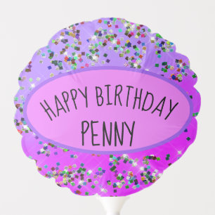 Multicolor Glitter Confetti Birthday Balloon