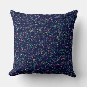 Multicolor Glitter Confetti Throw Pillow