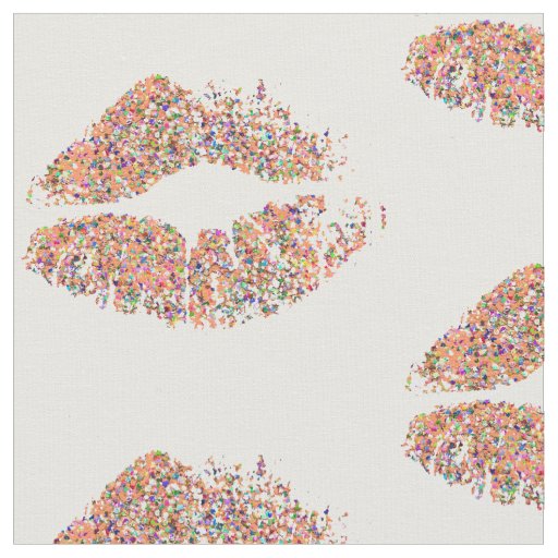 Multicolor Glitter Lips #25 Fabric