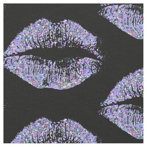 Multicolor Glitter Lips #6 Fabric