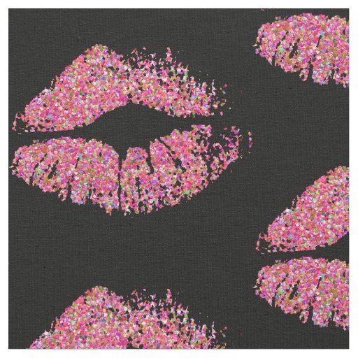 Multicolor Glitter Lips #9 Fabric