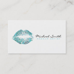 Multicolor Glitter Lips Stylish Makeup Artist #13 Business Card