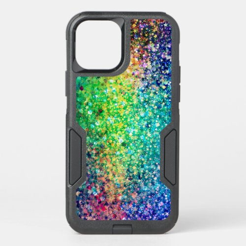 Multicolor Glitter Texture Print OtterBox Commuter iPhone 12 Case