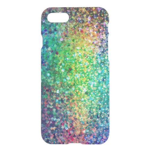 Multicolor Glitter texture Print iPhone SE87 Case