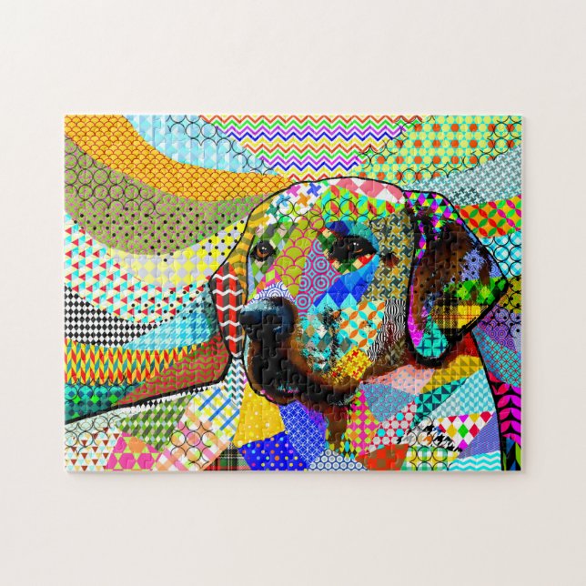 Multicolor Golden Retriever Dog 165 Patterns Jigsaw Puzzle (Horizontal)