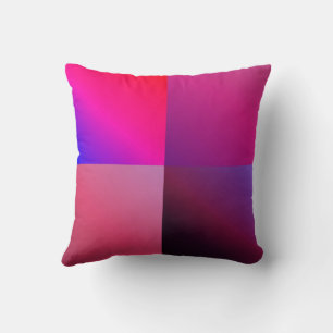 Multicolor gradient pink purple violet blue square throw pillow