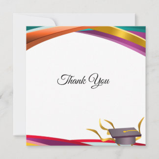 Multicolor Graduation Thank You  Card