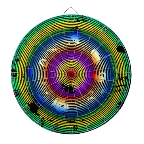 Multicolor GreenYellowSilverPinkPurpleBlue Dartboard