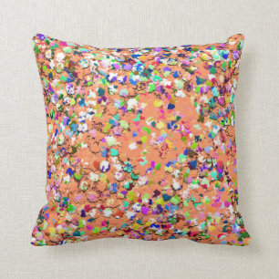 Multicolor Grit Glitter #3 Throw Pillow