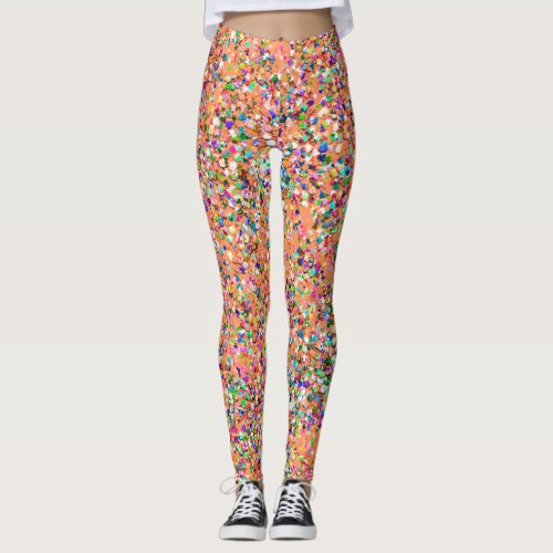 Multicolor Grit Glitter Fashion 4 Leggings