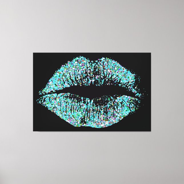 Multicolor Grit Glitter Lips #10 Canvas Print (Front)