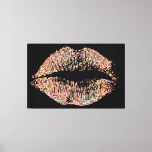 Multicolor Grit Glitter Lips #12 Canvas Print
