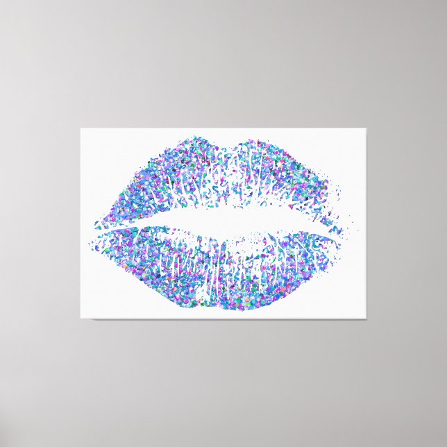 Multicolor Grit Glitter Lips #17 Canvas Print (Front)