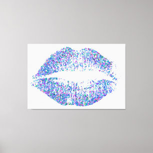 Multicolor Grit Glitter Lips #17 Canvas Print