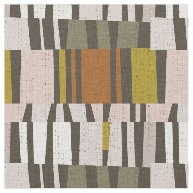 multicolor hand drawn striped checkerboard fabric (Close Up)