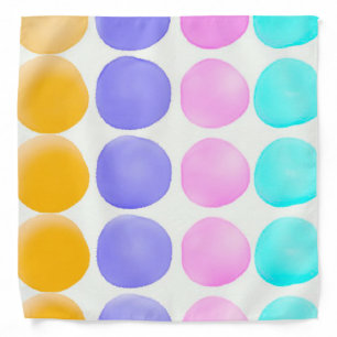 Multicolor hand painted watercolor dots bandana
