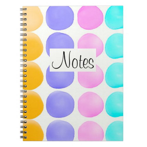 Multicolor hand painted watercolor dots notebook
