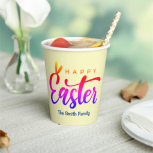 Multicolor Happy Easter Paper Cups