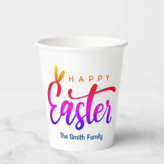 Multicolor Happy Easter Paper Cups