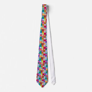 Multicolor Heart Squares Tie