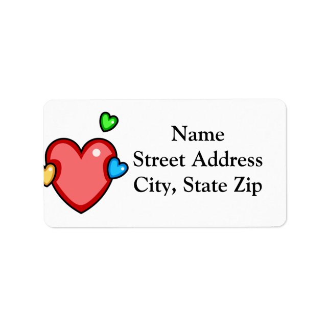 Multicolor Hearts Label (Front)