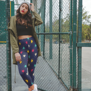 Multicolor hearts leggings