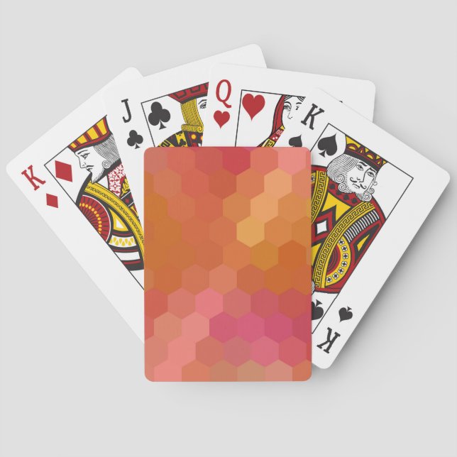 Multicolor Hexagonal Seamless Pattern 3 Poker Cards (Back)