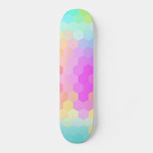 Multicolor Hexagonal Seamless Pattern Skateboard Deck
