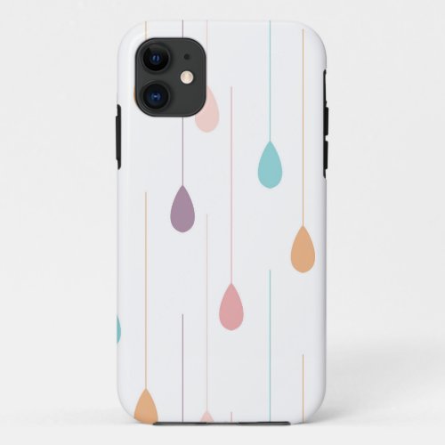 Multicolor hipster rain drop iPhone 11 case