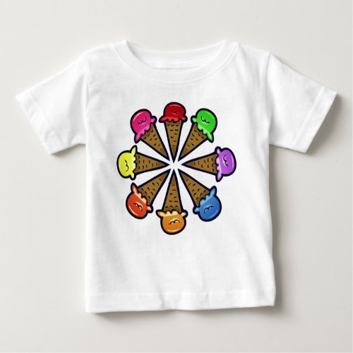 Multicolor Ice Cream Cones No 2 Baby T_Shirt