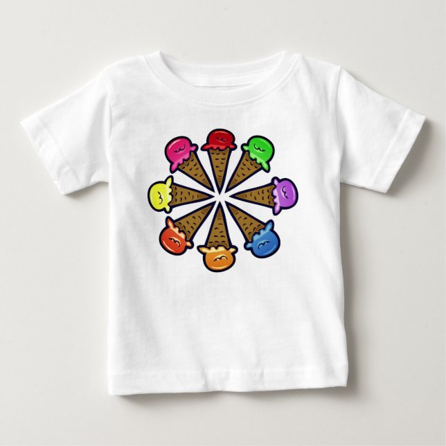 Multicolor Ice Cream Cones No. 2 Baby T-Shirt (Front)