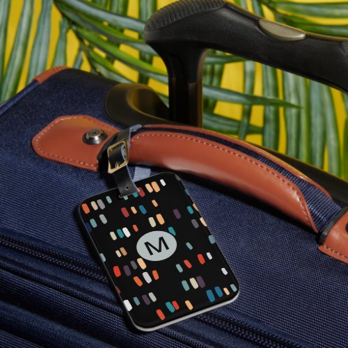 Multicolor Irregular Rectangles Luggage Tag