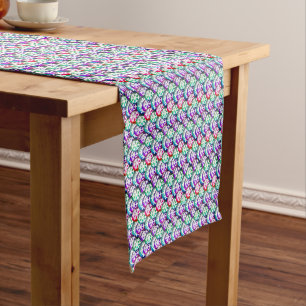 Multicolor Jewel Tone Snowflake Pattern Medium Table Runner